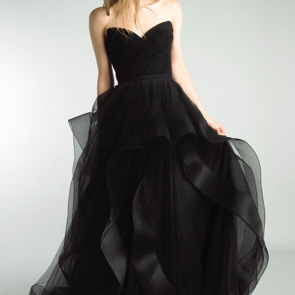 D8819L BASIX CASCADING TULLE DRESS